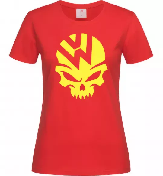 Женская футболка Volkswagen skull Красный фото