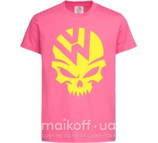 Детская футболка Volkswagen skull Ярко-розовый фото