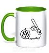 Чашка с цветной ручкой Danger Volkswagen Зеленый фото