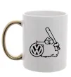 Чашка с цветной ручкой Danger Volkswagen Золото фото