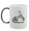 Чашка с цветной ручкой Danger Volkswagen Серебро фото