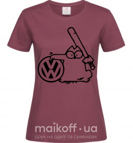 Женская футболка Danger Volkswagen Бордовый фото