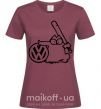 Женская футболка Danger Volkswagen Бордовый фото