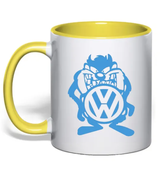 Чашка с цветной ручкой Мульт VW Лимонный фото