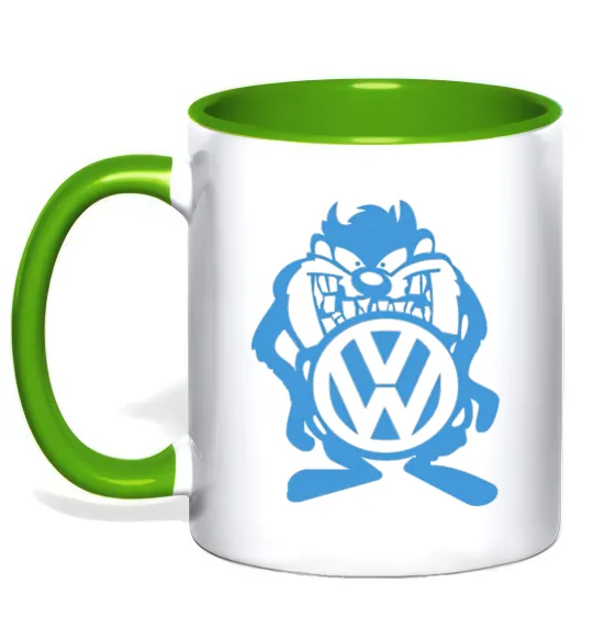 Чашка с цветной ручкой Мульт VW Лаймовый фото