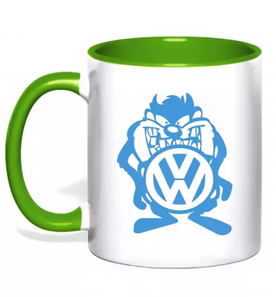 Чашка з кольоровою ручкою Мульт VW Зелений фото
