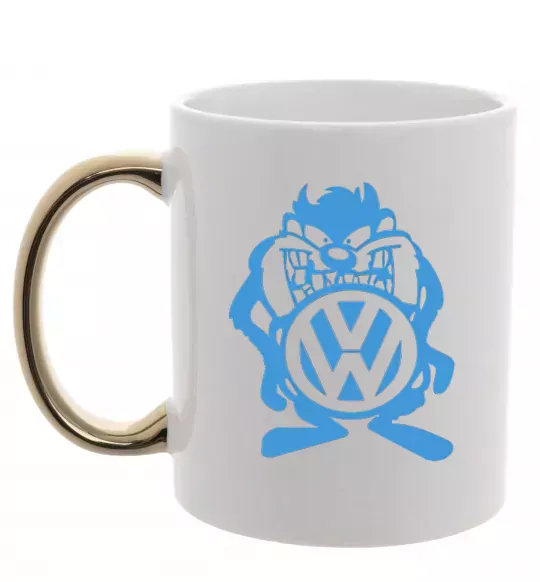 Чашка з кольоровою ручкою Мульт VW Золото фото
