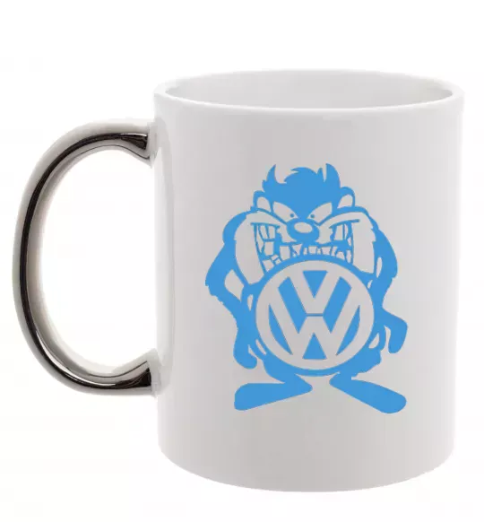 Чашка з кольоровою ручкою Мульт VW Срібло фото