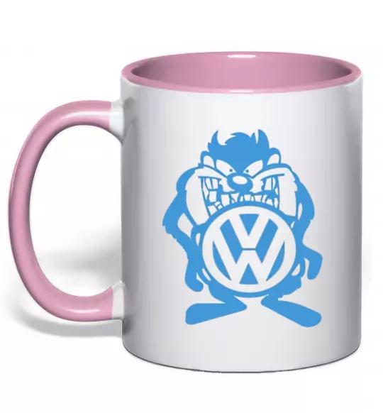 Чашка з кольоровою ручкою Мульт VW Ніжно рожевий фото