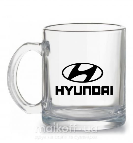 Чашка скляна Hyundai logo Прозорий фото