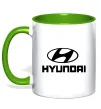 Чашка з кольоровою ручкою Hyundai logo Лаймовий фото