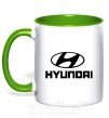Чашка з кольоровою ручкою Hyundai logo Зелений фото