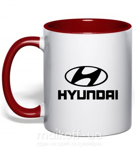 Чашка с цветной ручкой Hyundai logo Красный фото