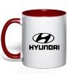 Чашка з кольоровою ручкою Hyundai logo Червоний фото