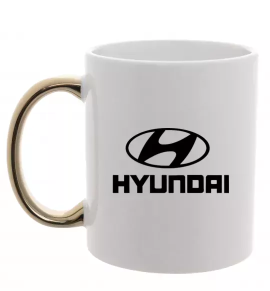 Чашка з кольоровою ручкою Hyundai logo Золото фото