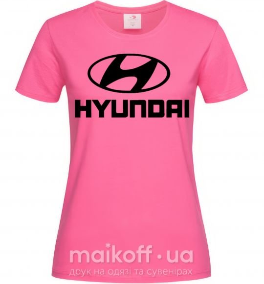 Жіноча футболка Hyundai logo Яскраво-рожевий фото