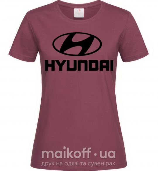 Женская футболка Hyundai logo Бордовый фото