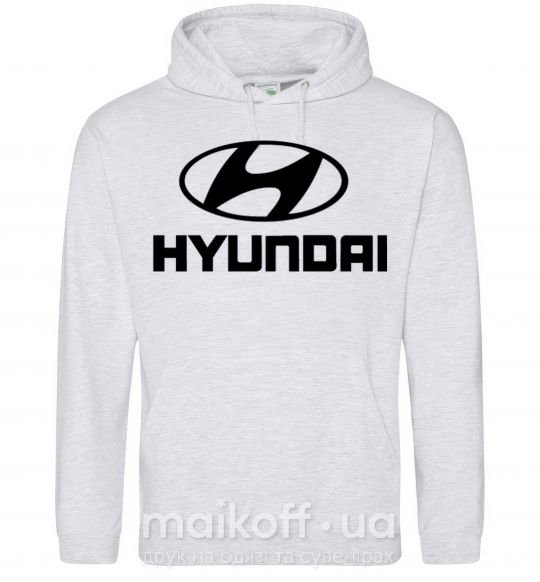 Мужская толстовка (худи) Hyundai logo Серый меланж фото