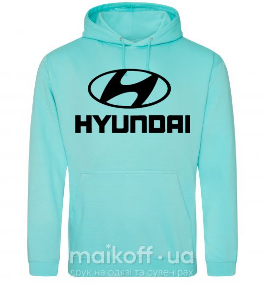 Мужская толстовка (худи) Hyundai logo Мятный фото