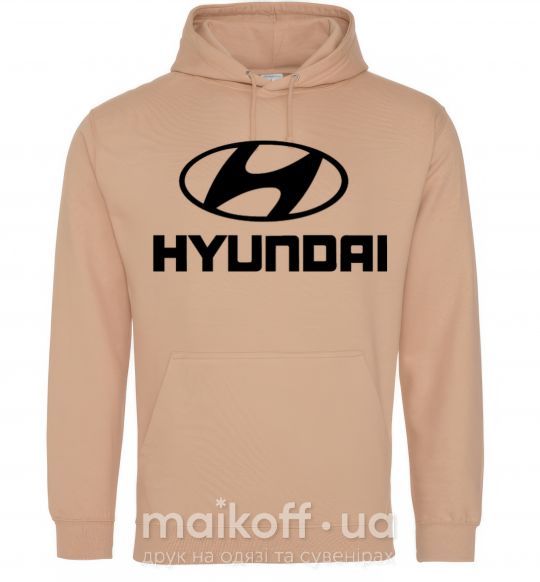 Женская толстовка (худи) Hyundai logo Песочный фото