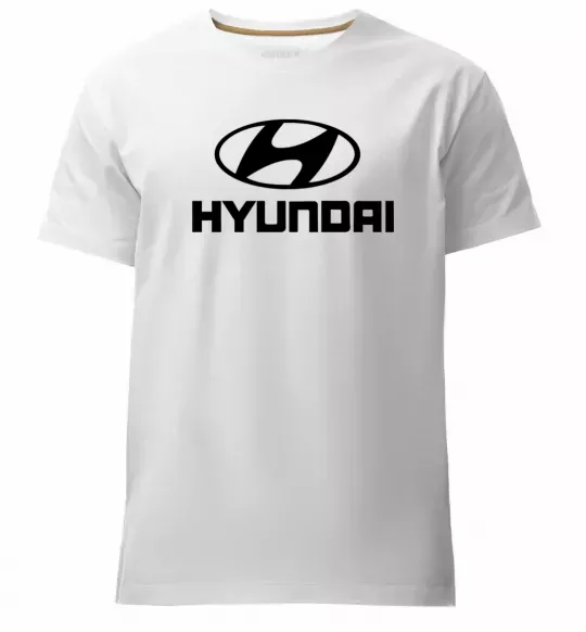 Чоловіча преміум футболка Hyundai logo Білий фото