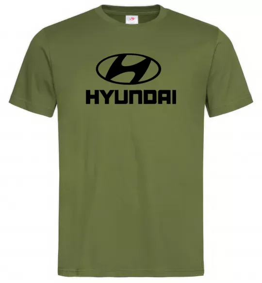 Чоловіча футболка Hyundai logo Оливковий фото