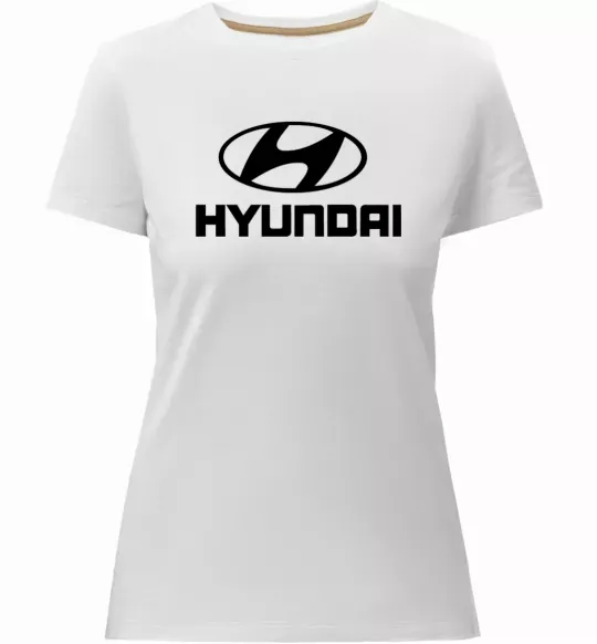 Жіноча преміум футболка Hyundai logo Білий фото