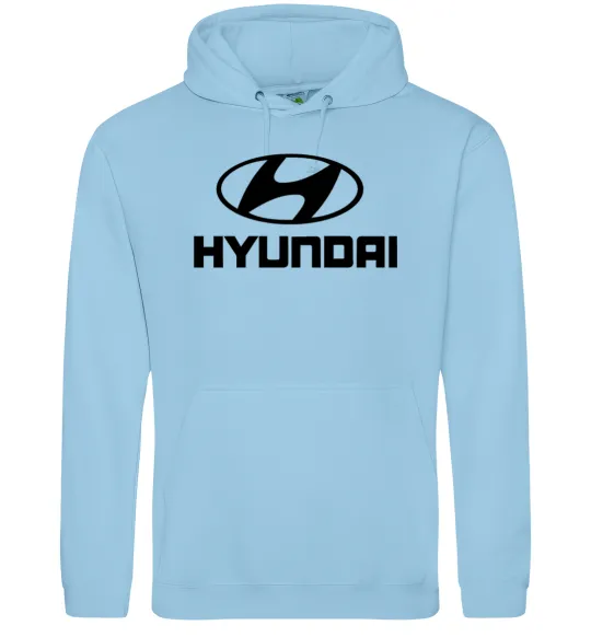 Мужская толстовка (худи) Hyundai logo Голубой фото