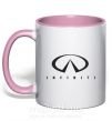 Чашка с цветной ручкой Infiniti Logo Нежно розовый фото