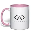 Чашка с цветной ручкой Infiniti Logo Нежно розовый фото