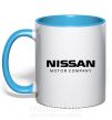 Чашка с цветной ручкой Nissan motor company Голубой фото