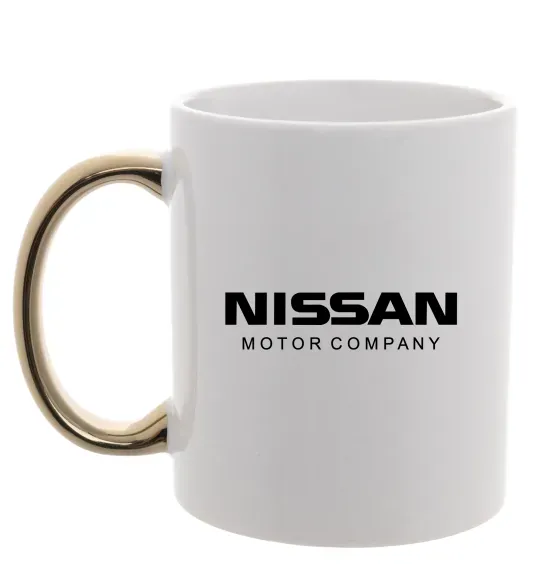 Чашка с цветной ручкой Nissan motor company Золото фото