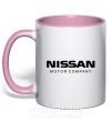 Чашка з кольоровою ручкою Nissan motor company Ніжно рожевий фото