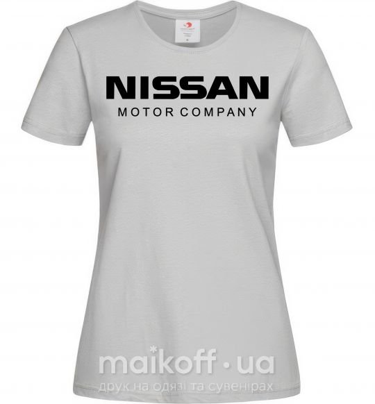Жіноча футболка Nissan motor company Сірий фото