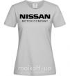 Женская футболка Nissan motor company Серый фото