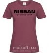 Жіноча футболка Nissan motor company Бордовий фото