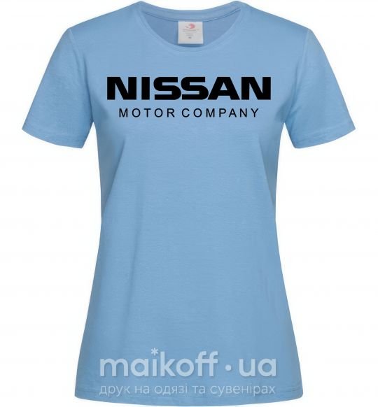 Женская футболка Nissan motor company Голубой фото