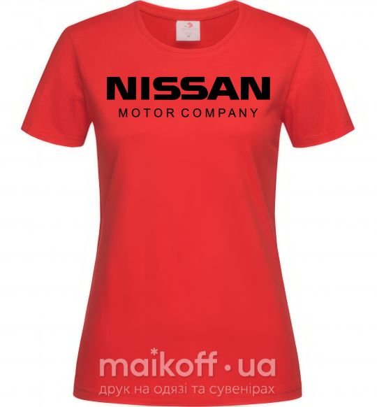 Женская футболка Nissan motor company Красный фото