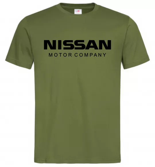 Мужская футболка Nissan motor company Оливковый фото