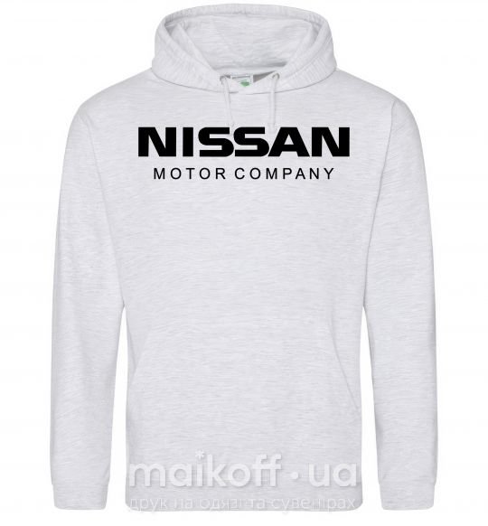 Мужская толстовка (худи) Nissan motor company Серый меланж фото