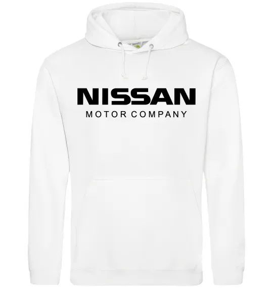 Мужская толстовка (худи) Nissan motor company Белый фото