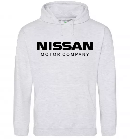 Мужская толстовка (худи) Nissan motor company Серый меланж фото