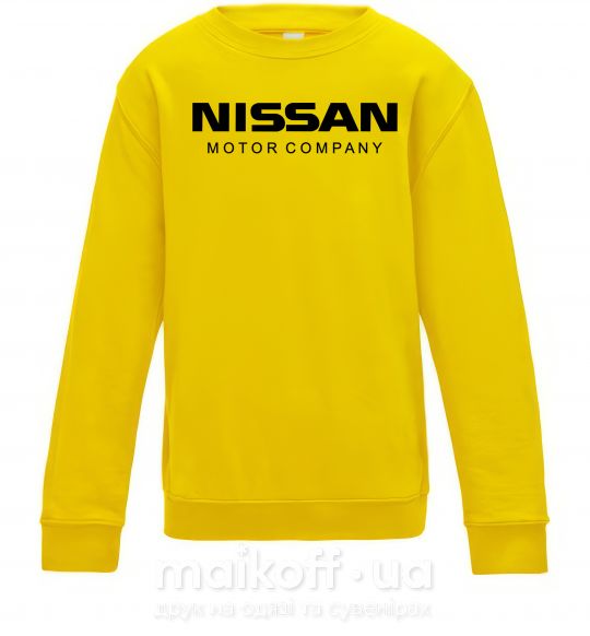 Детский Свитшот Nissan motor company Солнечно желтый фото