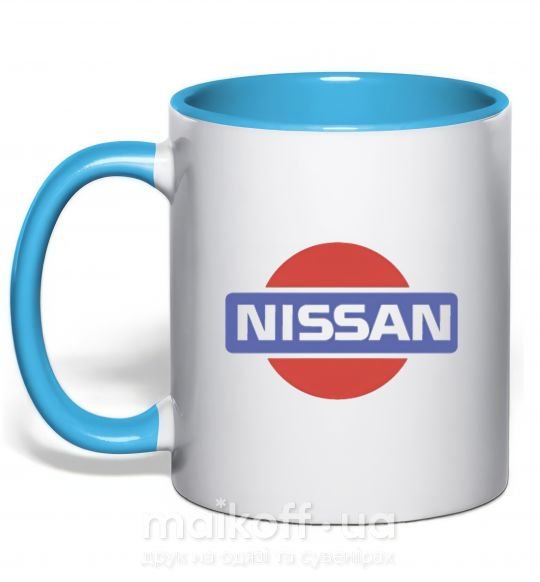 Чашка с цветной ручкой Nissan pepsi Голубой фото
