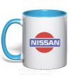 Чашка з кольоровою ручкою Nissan pepsi Блакитний фото