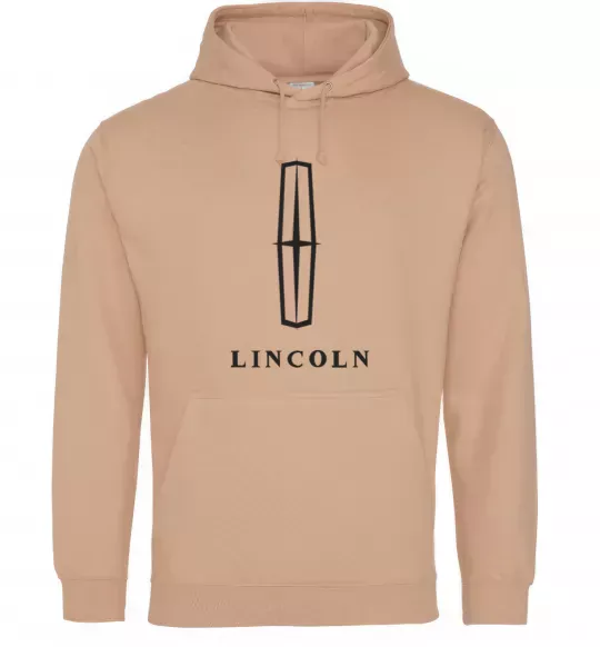 Чоловіча толстовка (худі) Logo Lincoln Пісочний фото