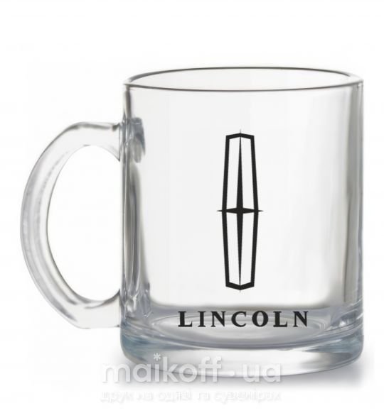 Чашка скляна Logo Lincoln Прозорий фото