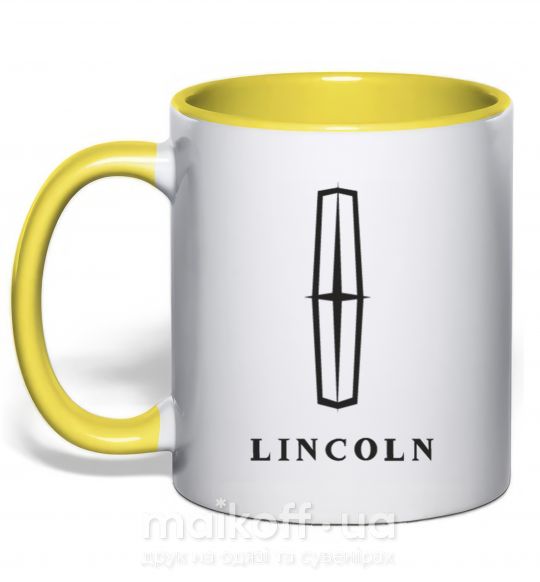 Чашка з кольоровою ручкою Logo Lincoln Сонячно жовтий фото