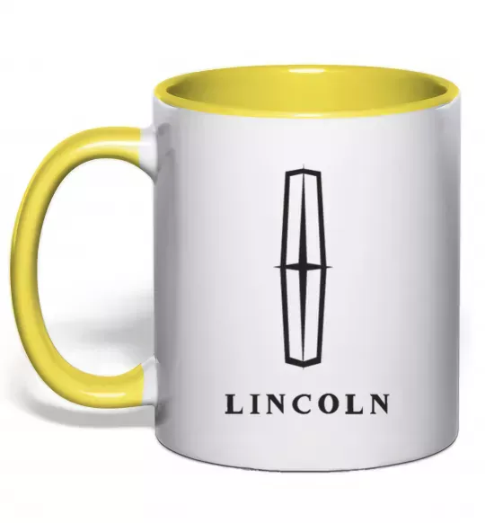 Чашка з кольоровою ручкою Logo Lincoln Сонячно жовтий фото