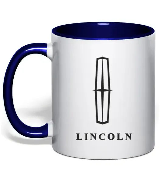 Чашка з кольоровою ручкою Logo Lincoln Глибокий темно-синій фото